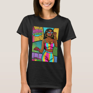 Camiseta Arte Pop Wow Melanina Mulher Pega Voos Não Sente
