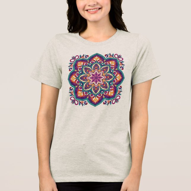 Camiseta Arte Popular Boho Flor (Frente)