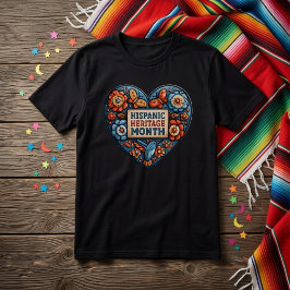 Camiseta Arte Popular Coração Mês da Herança Hispânica