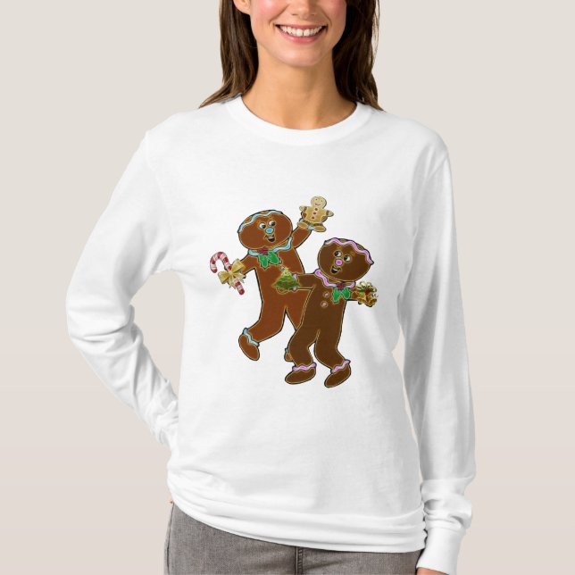 Camiseta Arte popular de Natal GingerVille (Frente)