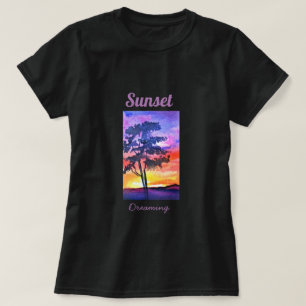 Camiseta Arte por aquarela da paisagem do Sonho Sunset