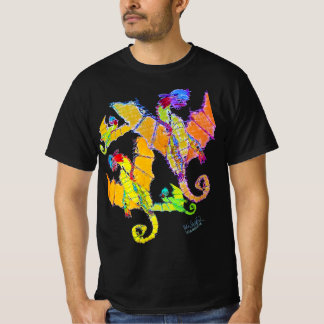 Camiseta Arte por Micheal Raglan Dragon Shirt black