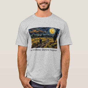 Camiseta Arte Pós-Impressionista Noite Estrelada Campo de T