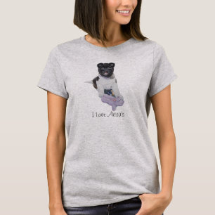 Camiseta arte preto e branco bonito do retrato do cão de