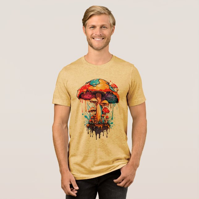 Camiseta Arte Psicodélica - Derrubada De Cogumelo (Frente Completa)