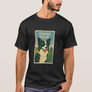 Camiseta Arte Resfriado Border Collie Minimalista Impressão
