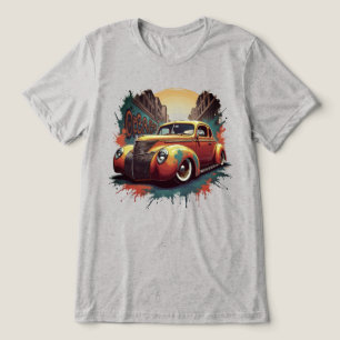 Camiseta Arte Retro Colorido de Carro Clássico Lowrider dos
