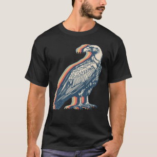 Camiseta Arte Retro de Linha de Ave Abutre