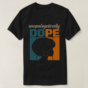 Camiseta Arte Retro de Mulher Afro sem Desculpas e Incrível