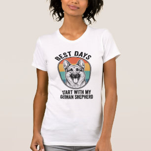 Camiseta Arte Retro Pastor Alemão Design Vintage Amante de 