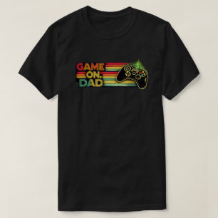 Camiseta Arte Retro Vintage Chuva de Cores Game On Pai Game