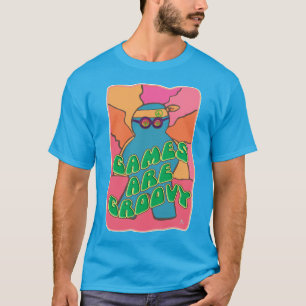 Camiseta Arte Retroativa do Jogo do Conselho do Grooving Ga