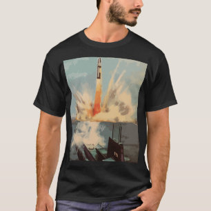Camiseta Arte Retroativa do Lançamento de Mísseis Nucleares