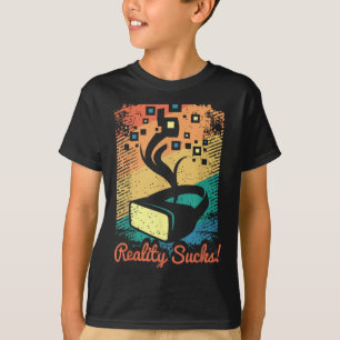 Camiseta Arte Retrotraída De Gráfico De Realidade Virtual P