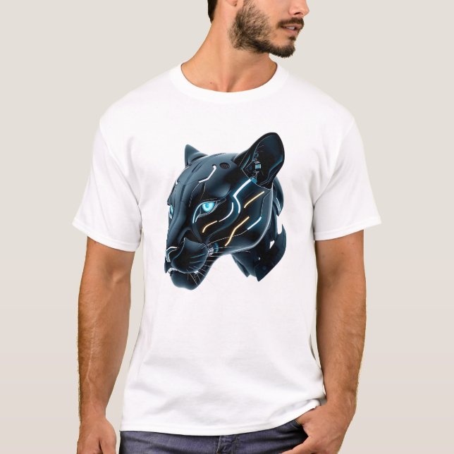 Camiseta Arte Robótica com a Face do Pantera (Frente)
