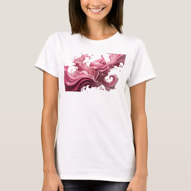 Camiseta Arte Rosa ABSTRATA Moda Impressão (Frente)
