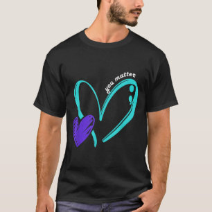 Camiseta Arte Roxa Azul de Consciencialização da Prevenção