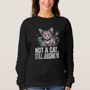 Camiseta Arte Sarcástica de Gato Sphynx OVNI Alien