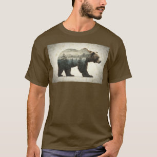 Camiseta Arte Selvagem de Ursos Grizzly