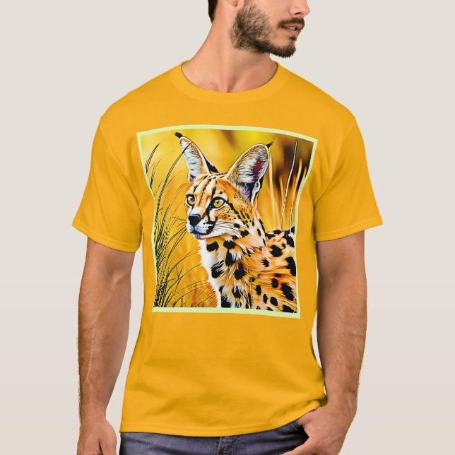 Camiseta Arte Serval Africana (Frente)