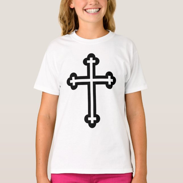 Camiseta Arte Simbolista Cristã Moderna Minimalista de Cruz (Frente)