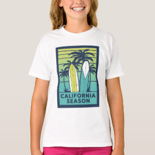 Camiseta Arte sobre pranchas na Califórnia - Costa de Verão