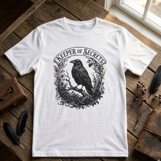 Camiseta Arte Sombria Acadêmica Intrincada em Escrita Gótic