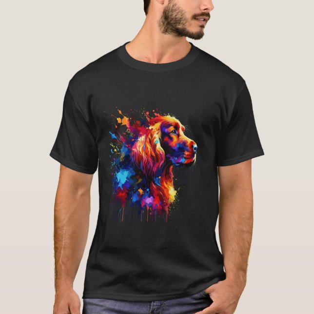Camiseta Arte Splash Irish Setter (Frente)