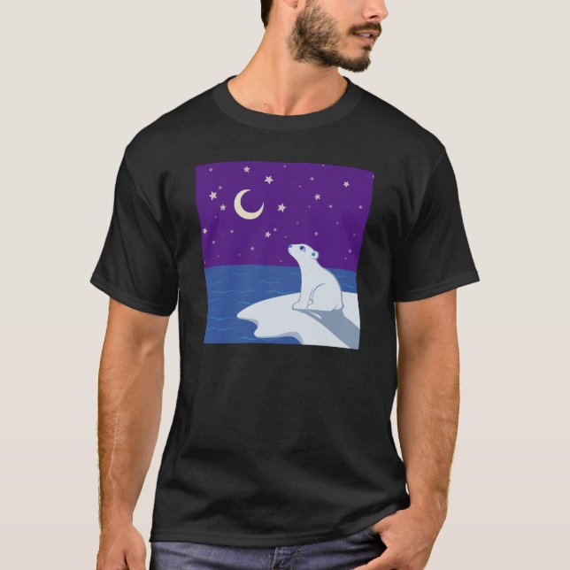 Camiseta Arte Stargazing de Cub de urso polar (Frente)