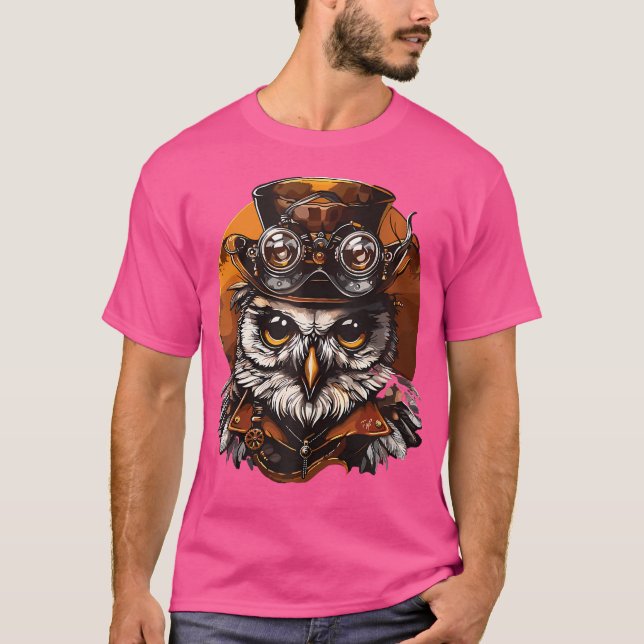 Camiseta Arte Steam Punk Owl Steampunk (Frente)