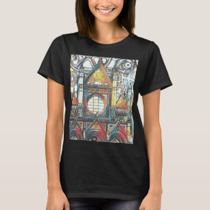 Camiseta Arte Steampunk da Catedral de Toscana