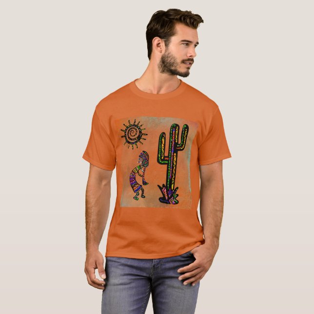 CAMISETA ARTE SUDOESTE KOKOPELLI (Frente Completa)