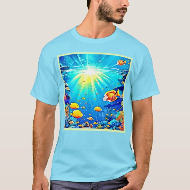 Camiseta Arte Sunlit Reef Life Glow (Frente)