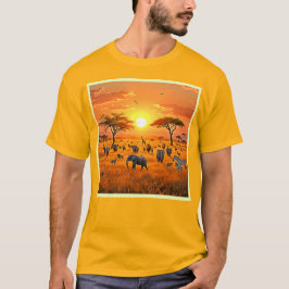 Camiseta Arte Sunset da savana africana