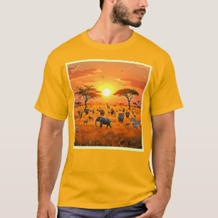 Camiseta Arte Sunset da savana africana