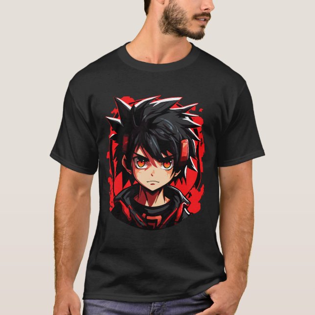 Camiseta Arte Supernatural: Menino Anime (Frente)