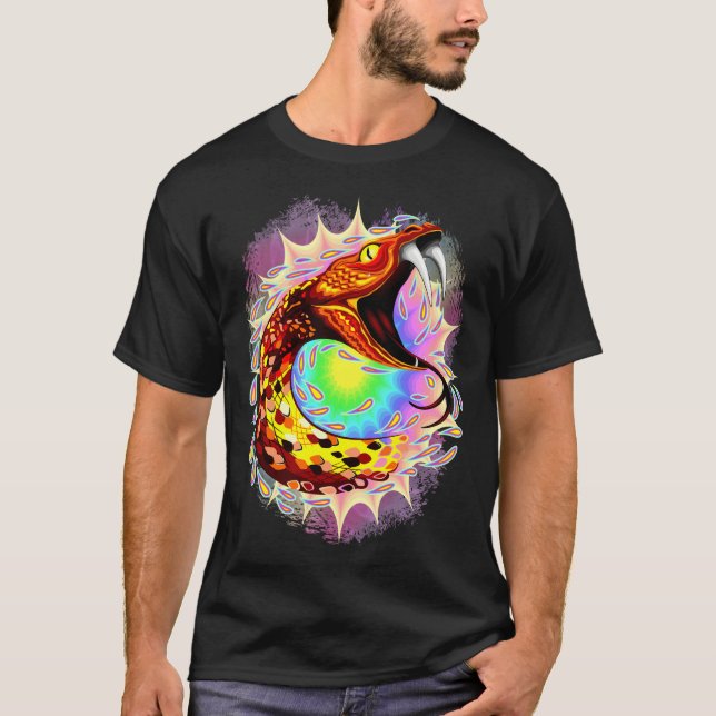 Camiseta Arte Surreal Psicodélica de Ataque cobra (Frente)