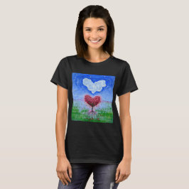 Camiseta Arte Surrealista de Dois Corações