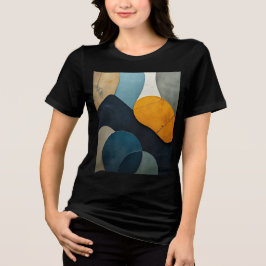 Camiseta Arte Texturizada com Formas Geométricas Abstratas 