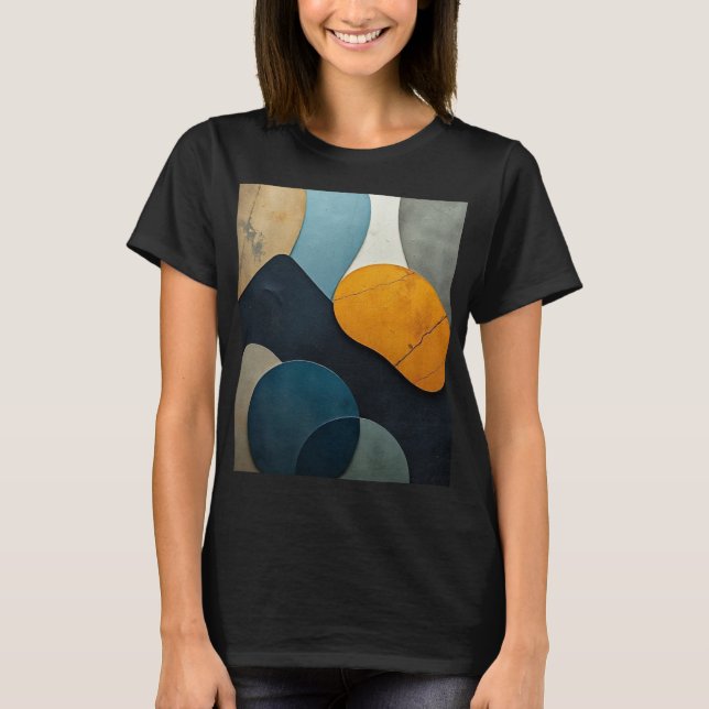 Camiseta Arte Texturizada de Formas Geométricas Abstratas M (Frente)