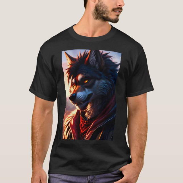 Camiseta Arte Therian Furry Furry legal Werewolf (Frente)