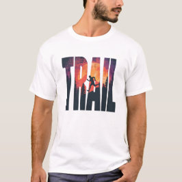 Camiseta Arte Tipográfica de Corredor de Trilha de Aventura
