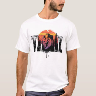 Camiseta Arte Tipográfica de Corredor de Trilha na Montanha