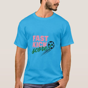 Camiseta Arte Tipográfica Futebol Pontuação Chute Rápido