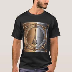Camiseta Arte Torre Eiffel de Paris - Design Metálico Luxur