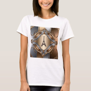 Camiseta Arte Torre Eiffel em Paris - Metálico Luxurioso