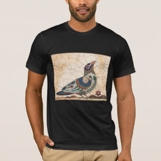 Camiseta Arte Tradicional de Pássaros Folclóricos Indianos