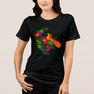 Camiseta arte tradicional ucraniana Petrikivka Tri-Blend Sh