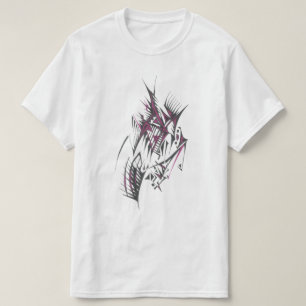 Camiseta Arte Tribal Abstrata Colorida Elétrica de Tatuagem
