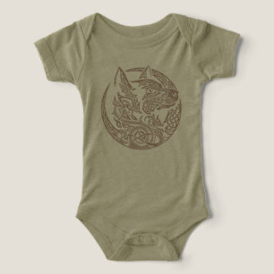 Camiseta Arte Tribal Celta com Entrelaçamento de Lobo